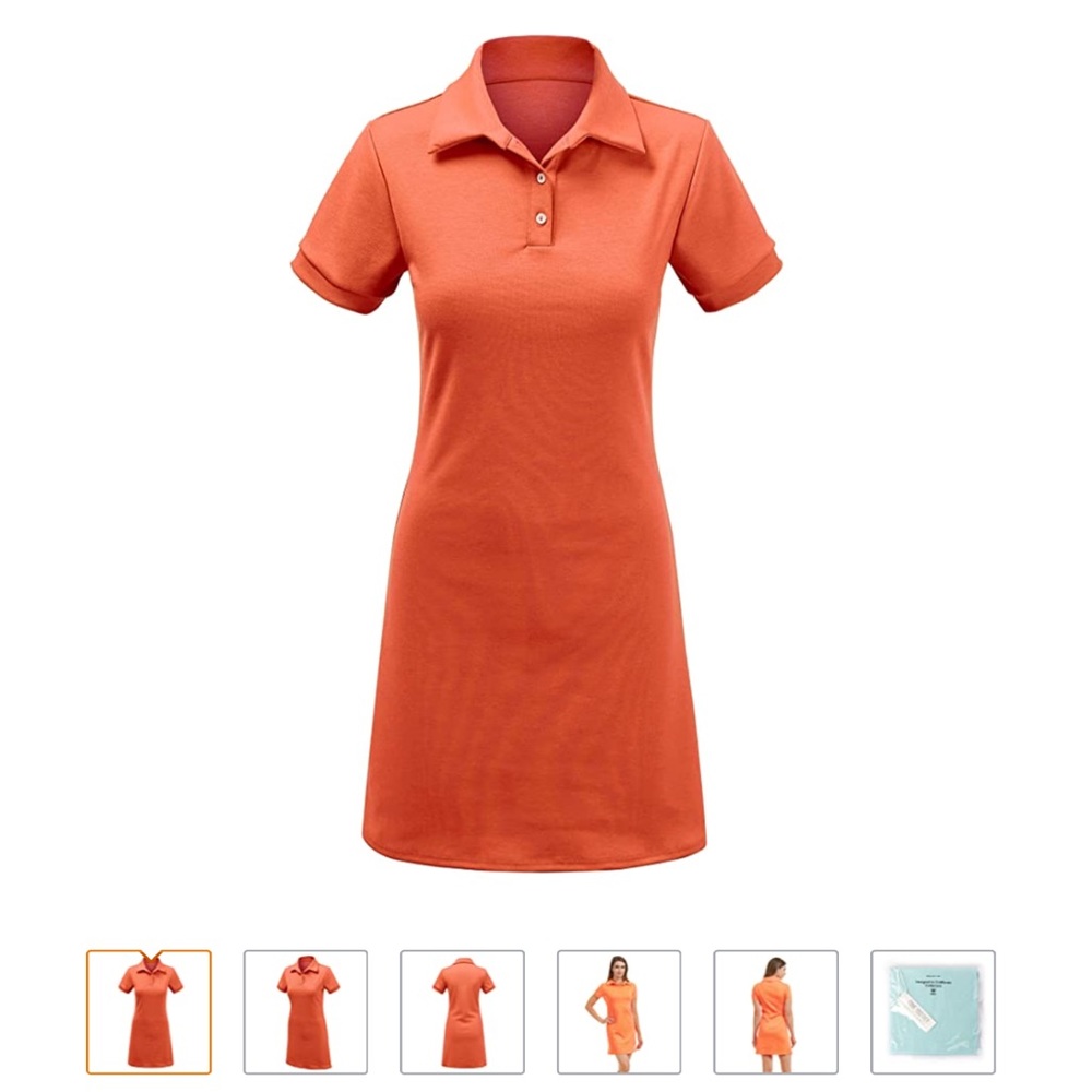 ⛳️Coral short sleeve polo dress